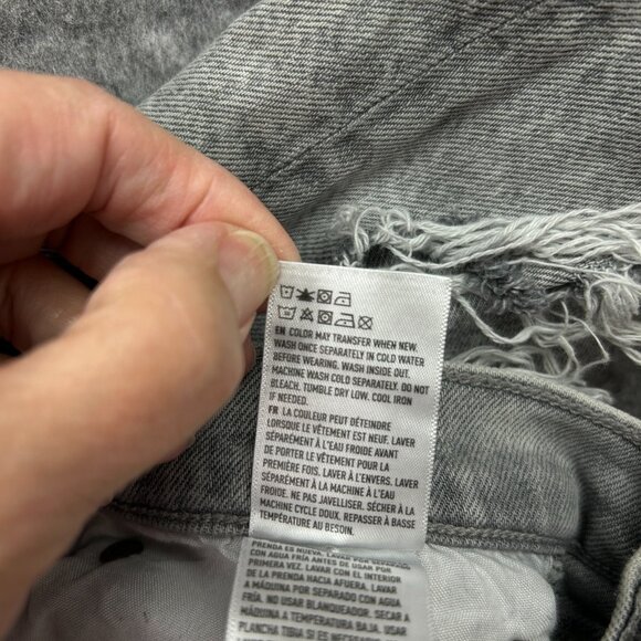 American Eagle '90s Straight Leg Jeans Women's Size 12 Gray Distressed Denim - Picture 7 of 12